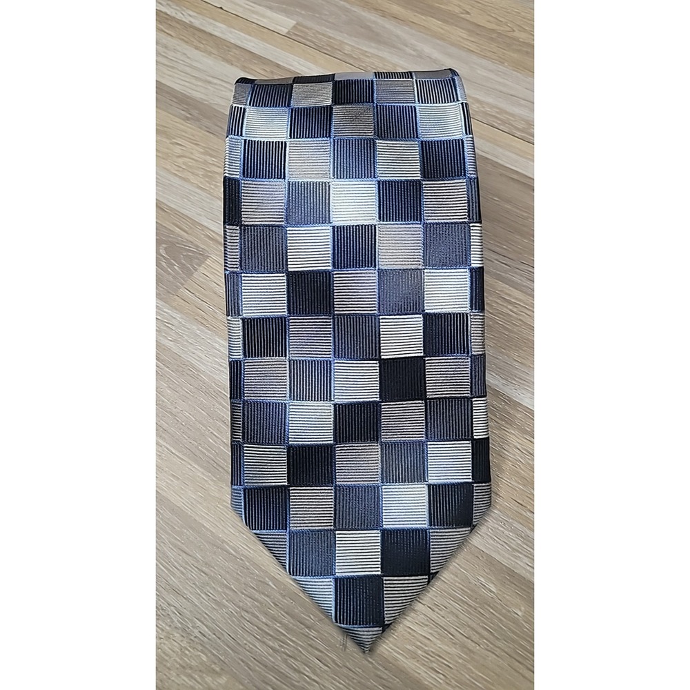 Pronto Uomo Couture Silk Tie Checker Pattern Mens‎ Wearhouse New w Tag